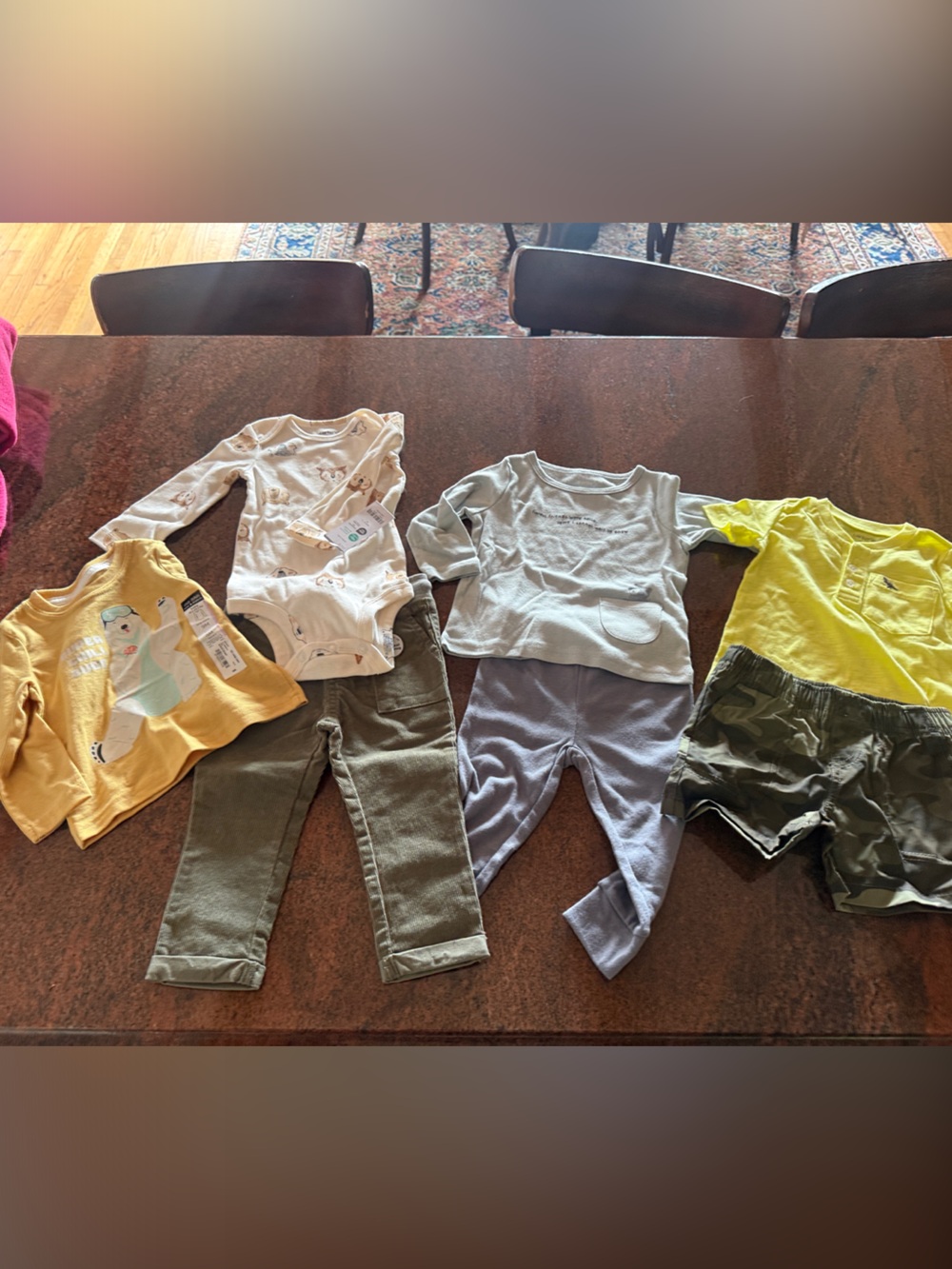 Kids Olive and Yellow Cotton Bottoms - Multipack